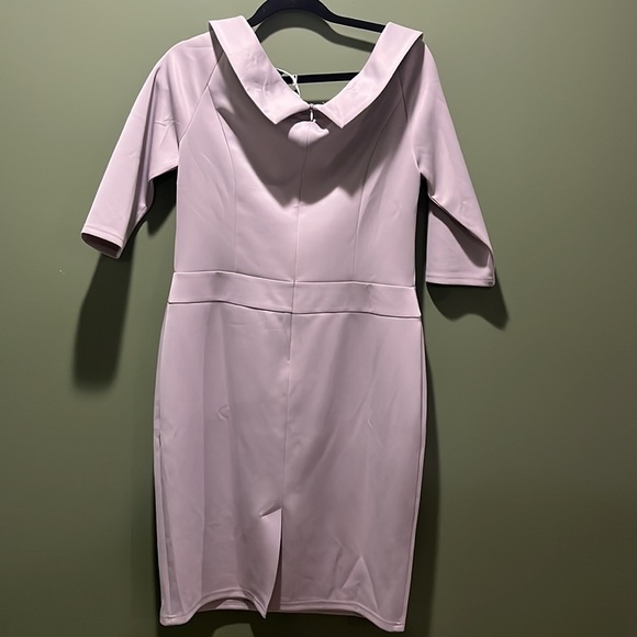 SALE! NWT Gray large dress midi length rolled neck back zipper by Tendency - Picture 8 of 16